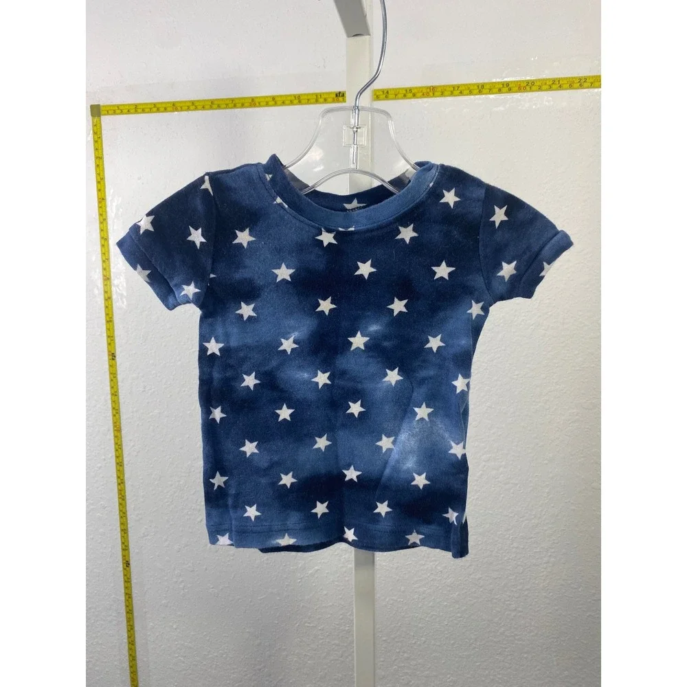 Old Navy Baby Blue Tie‎ Dye Star Print T-Shirt 12-18 Months Patriotic Crew Neck